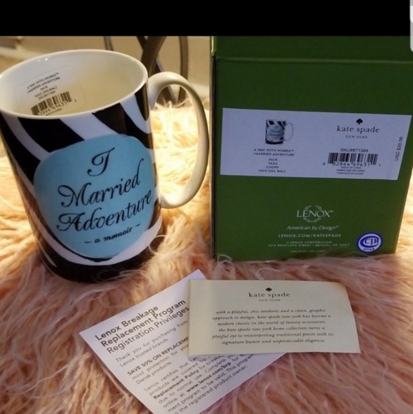 KATE SPADE LENOX I Married Adventure mug. NIB - Picture 6 of 6